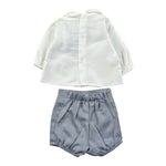 Calamaro Completo 2Pz Camicia-Coulotte Bicolore Bianco/Azzurro per Neonato EOEO BIANCO/AZZURRO CALAMARO 