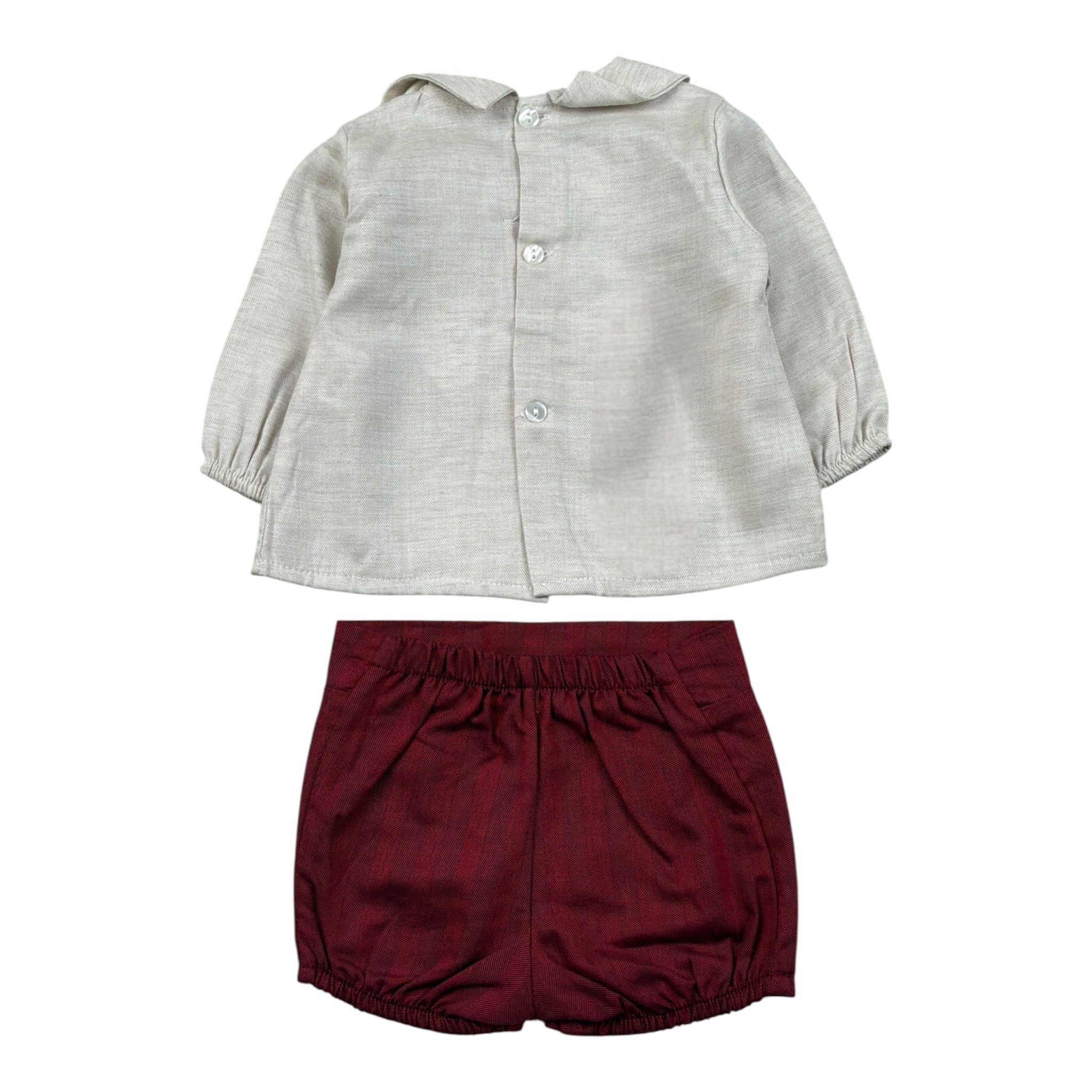 Calamaro Completo 2Pz Camicia-Coulotte Bicolore Bianco/Rosso per Neonato ISISISI BIANCO/ROSSO CALAMARO 
