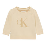 Calvin Klein Maglia tinta unita con Logo Beige per Neonato 00205 BEIGE CALVIN KLEIN 