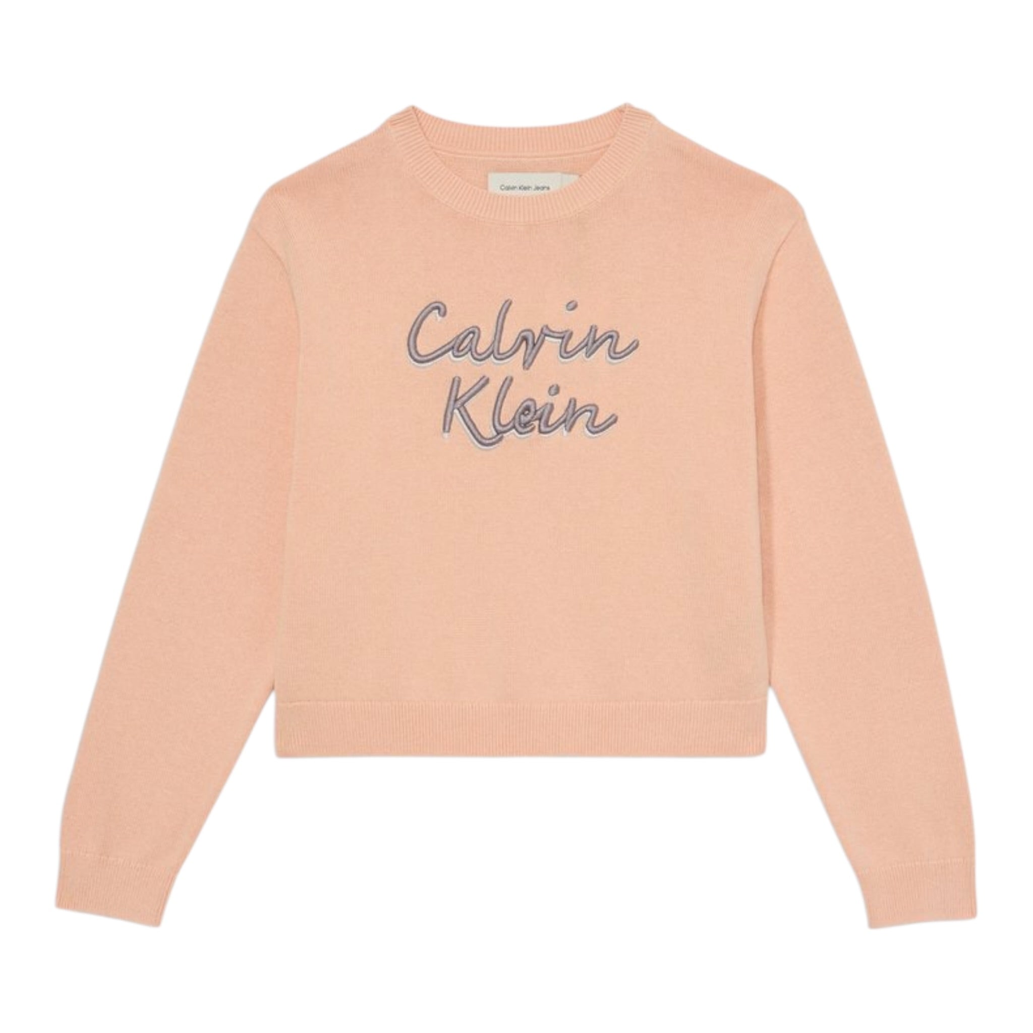Calvin Klein Maglia tinta unita con Stampa Rosa per Bambina 02971 ROSA CALVIN KLEIN 