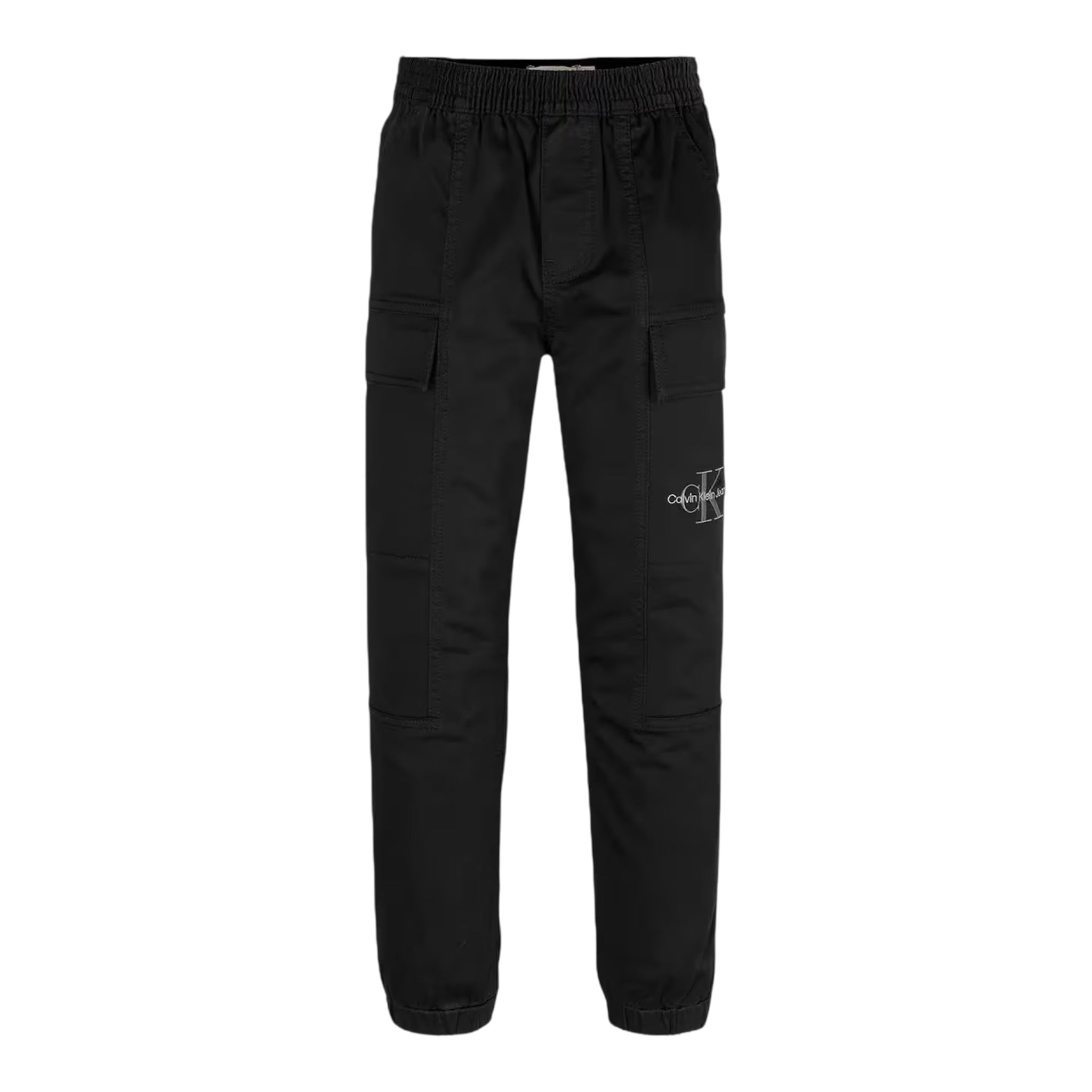 Calvin Klein Pantalone tinta unita con Logo Nero per Bambino IB0IB02270XX NERO CALVIN KLEIN 