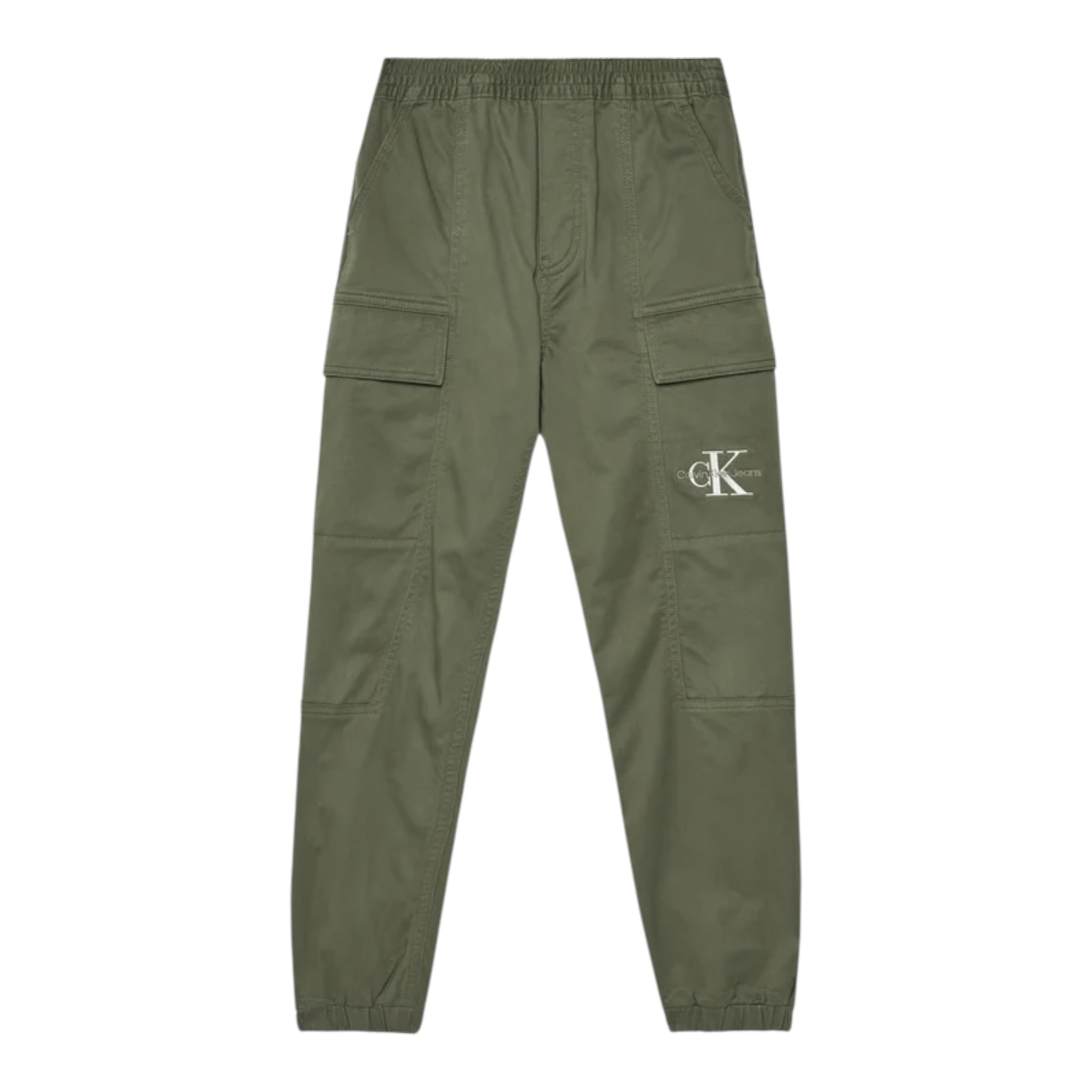 Calvin Klein Pantalone tinta unita con Tasconi Verde per Bambino IB0IB02280 VERDE CALVIN KLEIN 