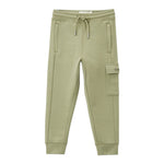 Calvin Klein Pantalone tinta unita con Logo Verde per Bambino IB0IB02409 VERDE CALVIN KLEIN 