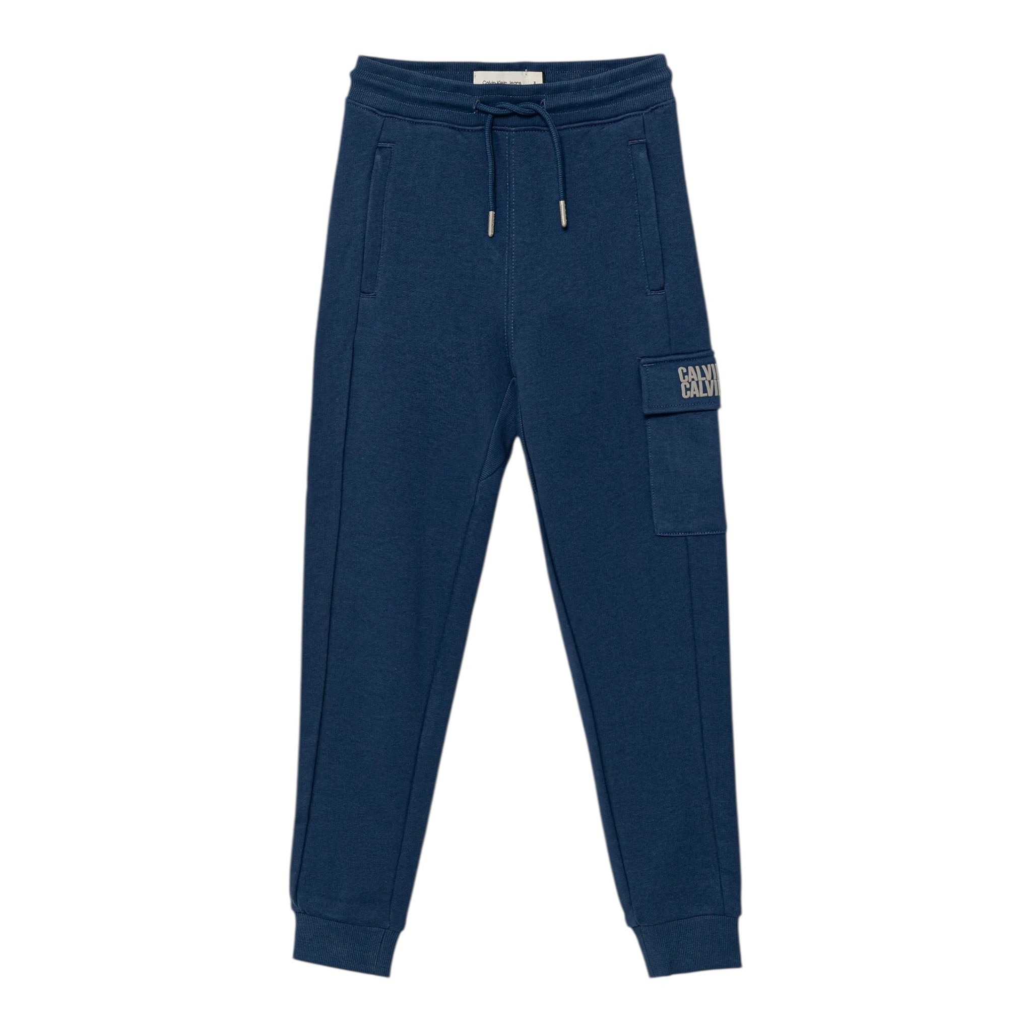 Calvin Klein Pantalone tinta unita con Logo Blu per Bambino IB0IB02522 BLU CALVIN KLEIN 