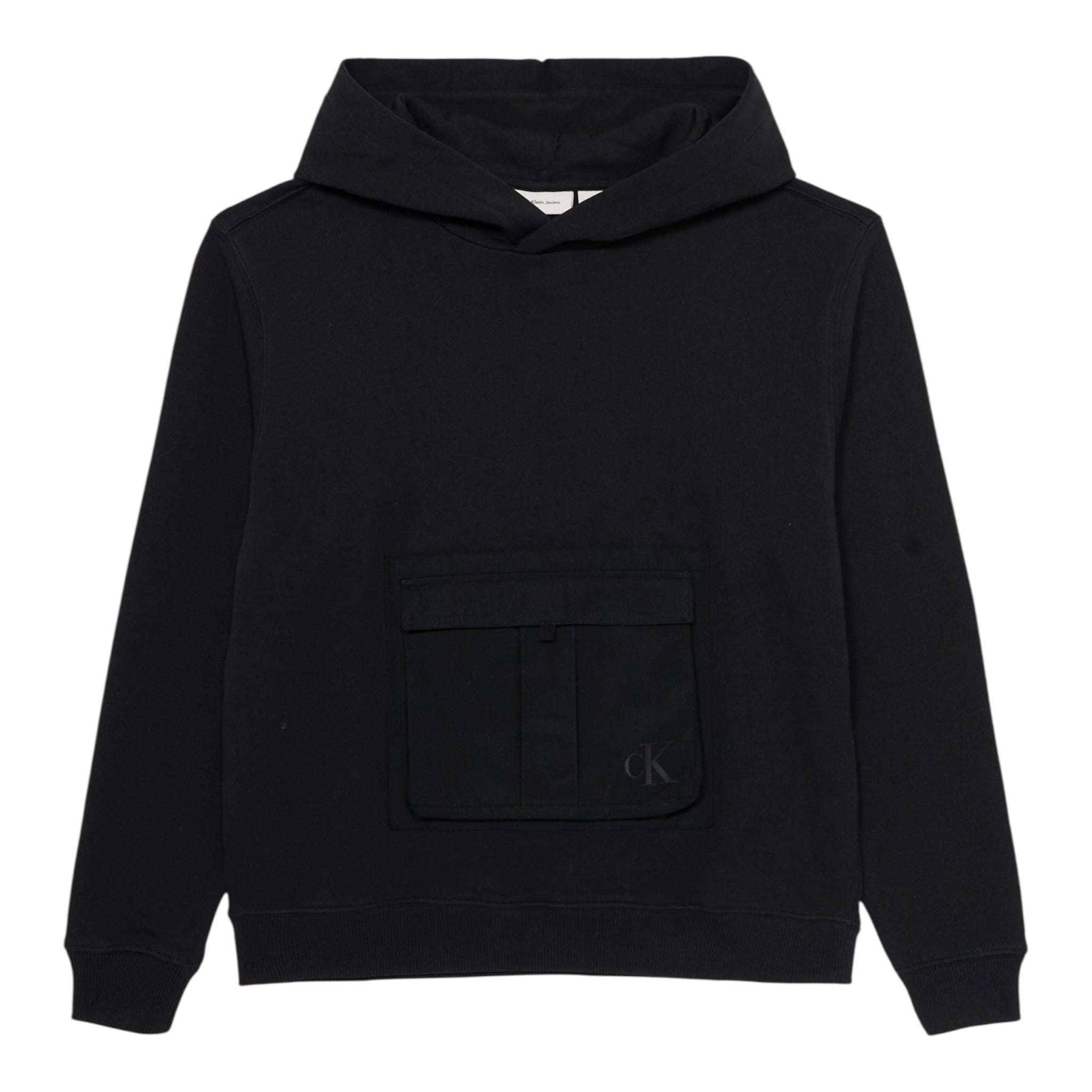 Calvin Klein Felpa Chiusa con Cappuccio tinta unita Nero per Bambino IB0IB02566J NERO CALVIN KLEIN 