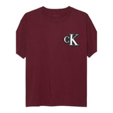 Calvin Klein T-Shirt tinta unita con Logo Bordeaux per Bambino IB0IB02584 BORDEAUX CALVIN KLEIN 