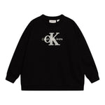 Calvin Klein Felpa Chiusa Girocollo tinta unita con Logo Nero per Bambina IG0IG02738 NERO CALVIN KLEIN 