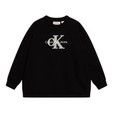Calvin Klein Felpa Chiusa Girocollo tinta unita con Logo Nero per Bambina IG0IG02738 NERO CALVIN KLEIN 