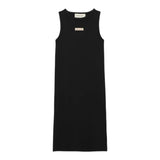 Calvin Klein Abito Giromanica tinta unita con Logo Nero per Bambina IG0IG02906 NERO CALVIN KLEIN 
