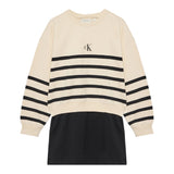 Calvin Klein Abito Manica Lunga tinta unita con Logo Panna per Bambina IG0IG029630K4 PANNA CALVIN KLEIN 