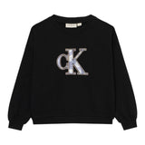 Calvin Klein Felpa tinta unita Girocollo con Logo Nero per Bambina IG0IG02970 NERO CALVIN KLEIN 