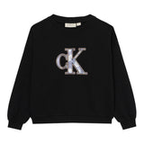 Calvin Klein Felpa tinta unita Girocollo con Logo Nero per Bambina IG0IG02970X NERO CALVIN KLEIN 