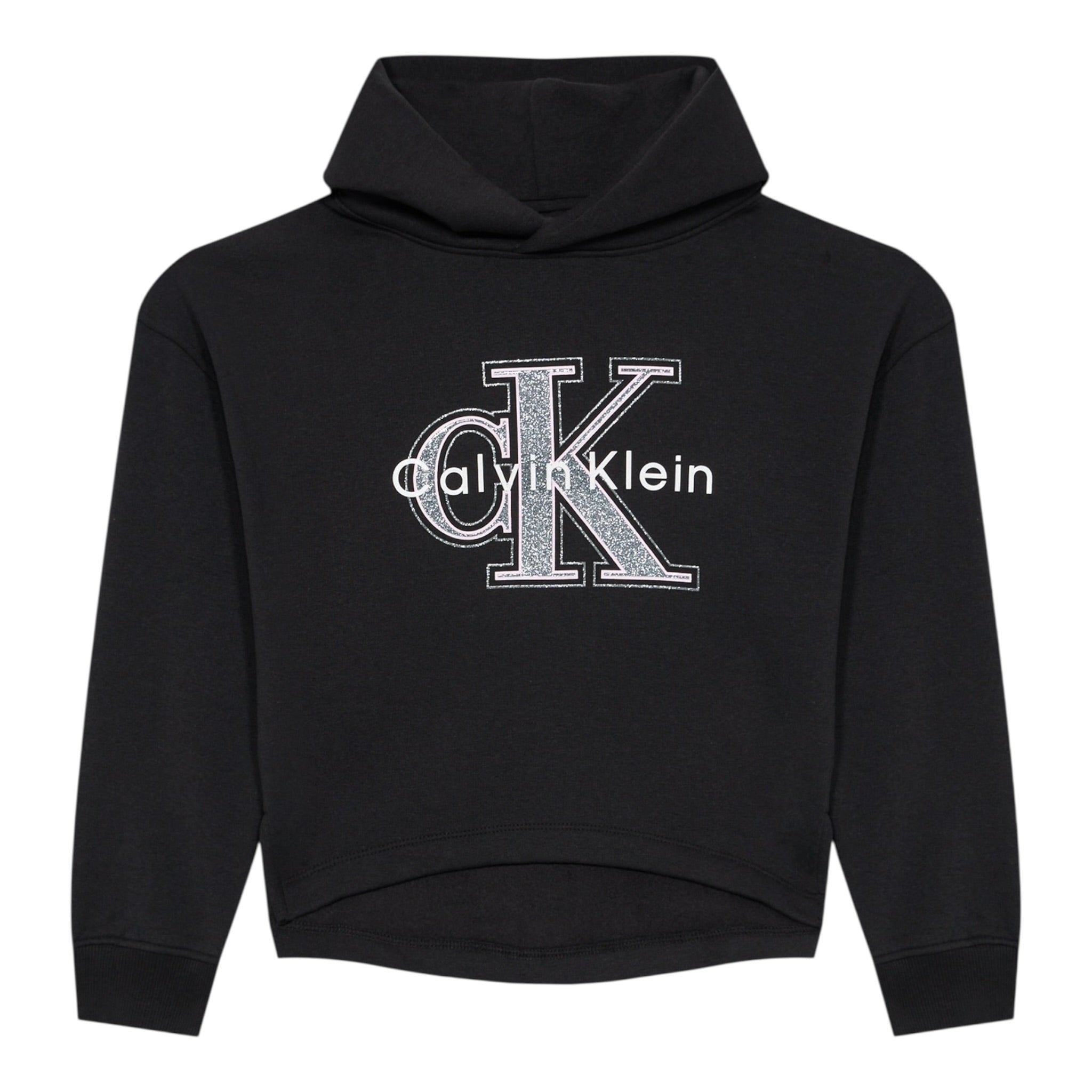 Calvin Klein Felpa Chiusa con Cappuccio tinta unita con Logo Nero per Bambina IG0IG03018T NERO CALVIN KLEIN 