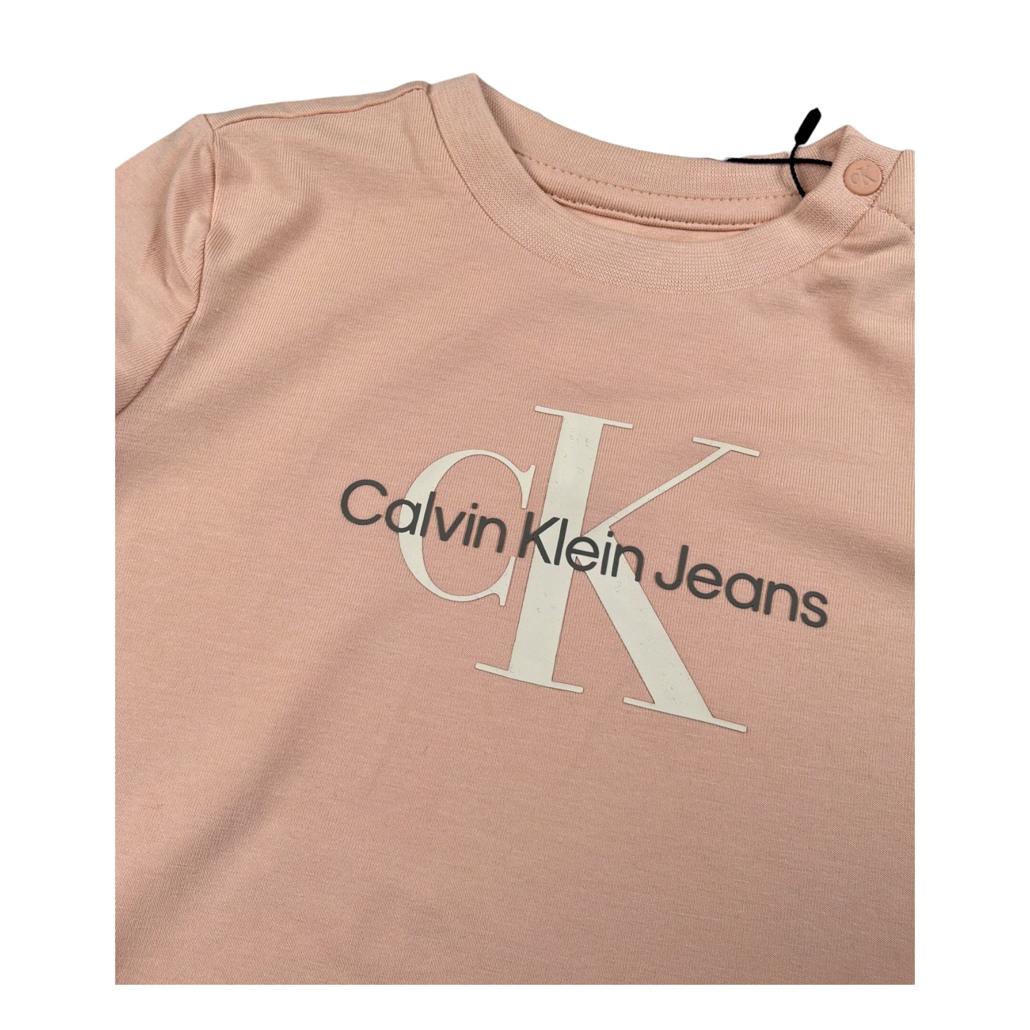 Calvin Klein Shirt Girocollo tinta unita con Logo Rosa per Neonata IN0IN00005 ROSA CALVIN KLEIN 