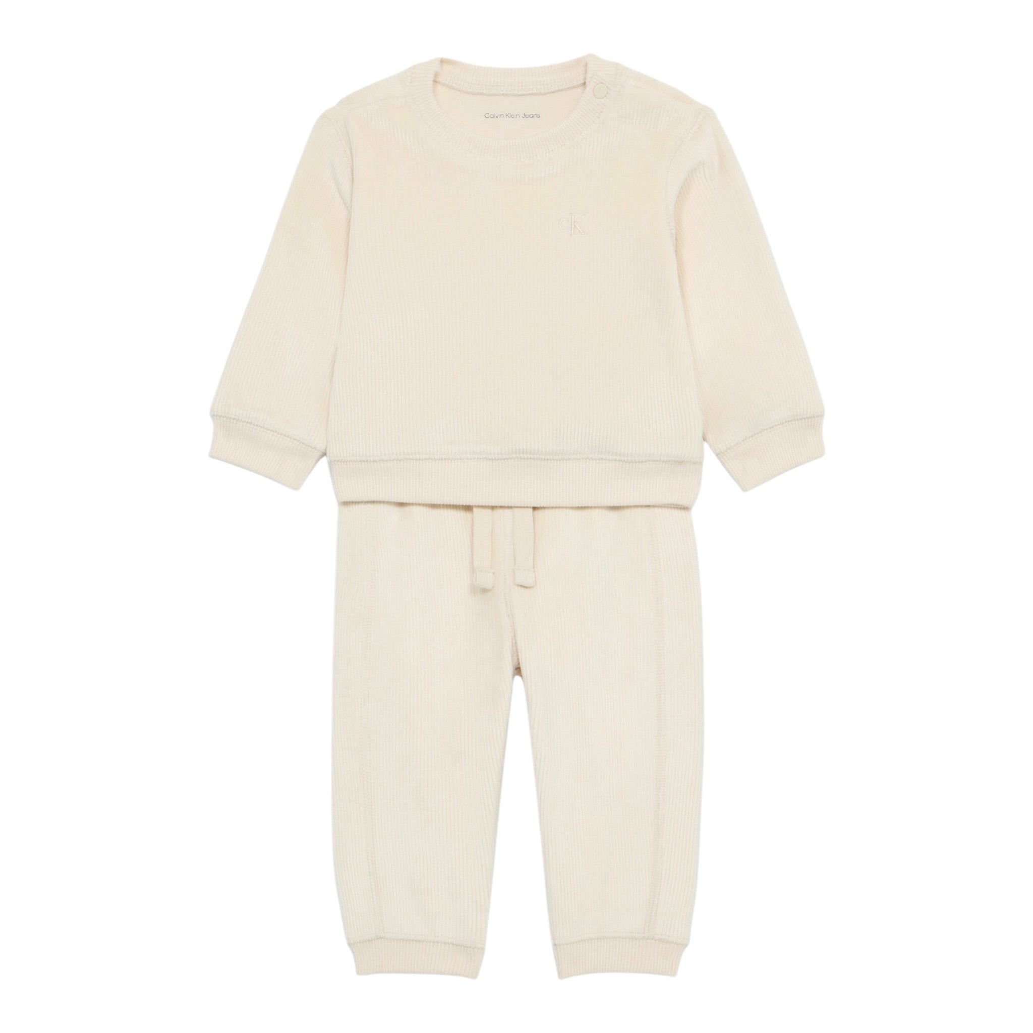 Calvin Klein Completo 2 Pezzi Felpa-Pantalone tinta unita Crema per Neonato IN0IN00236 CREMA CALVIN KLEIN 