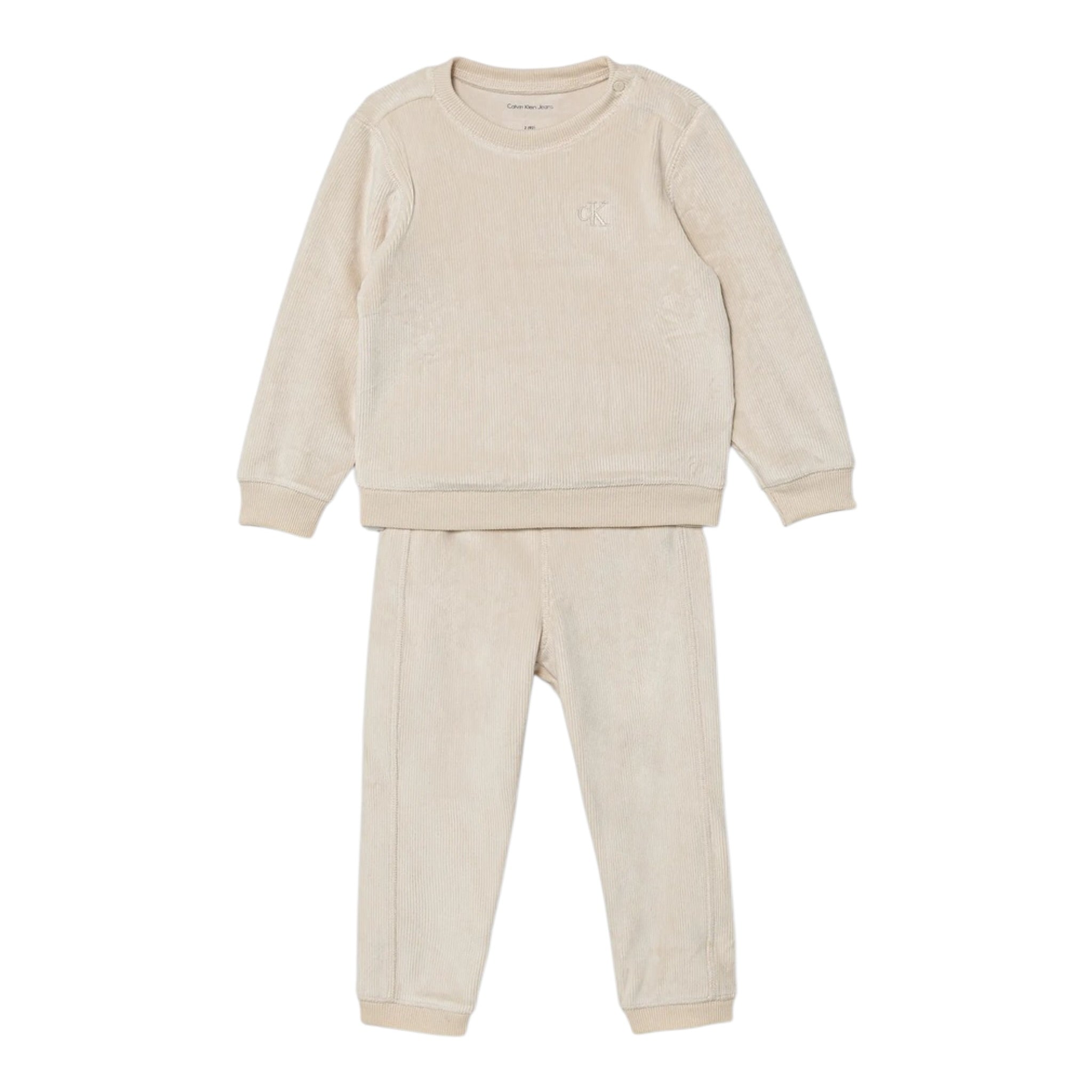 Calvin Klein Completo 2 Pezzi Felpa-Pantalone tinta unita Crema per Neonato IN0IN00236X CREMA CALVIN KLEIN 
