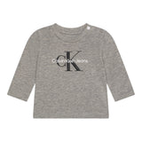 Calvin Klein Shirt Girocollo tinta unita con Logo Grigio per Neonato IN0IN00335 GRIGIO CALVIN KLEIN 