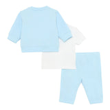 Calvin Klein Completo 3 Pezzi Felpa-T-Shirt-Pantalone Azzurro per Neonato IN0IN00336 AZZURRO CALVIN KLEIN 