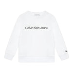 Calvin Klein Felpa tinta unita con Stampa Bianco per Bambino IU0IU00581 BIANCO CALVIN KLEIN 