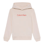 Calvin Klein Felpa Chiusa con Cappuccio tinta unita con Logo Panna per Bambino IU0IU00679T PANNA CALVIN KLEIN 