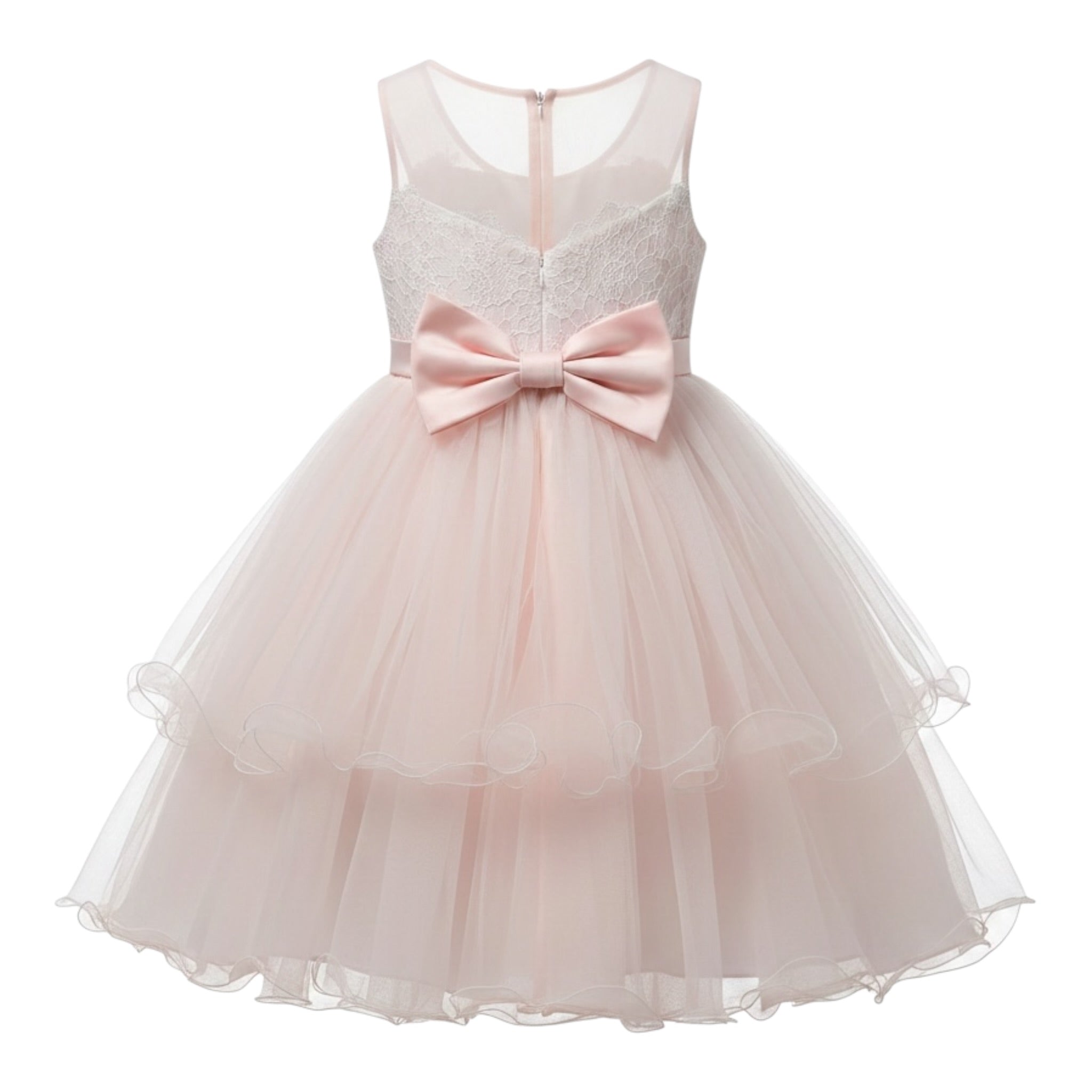 Carlo Pignatelli Abito Cerimonia tinta unita con Tulle Rosa per Bambina ABC0161C ROSA CARLO PIGNATELLI 