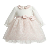 Carlo Pignatelli Abito Cerimonia Bicolore con Tulle E Ricami Bianco per Neonata CP66520 BIANCO CARLO PIGNATELLI 