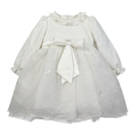 Carlo Pignatelli Abito Cerimonia tinta unita con Ricami E Tulle Bianco per Neonata CP66560 BIANCO CARLO PIGNATELLI 