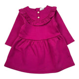 Carre'Ment Beau Abito tinta unita con Colletto Magenta per Neonata Y30195 MAGENTA CARRE'MENT BEAU 