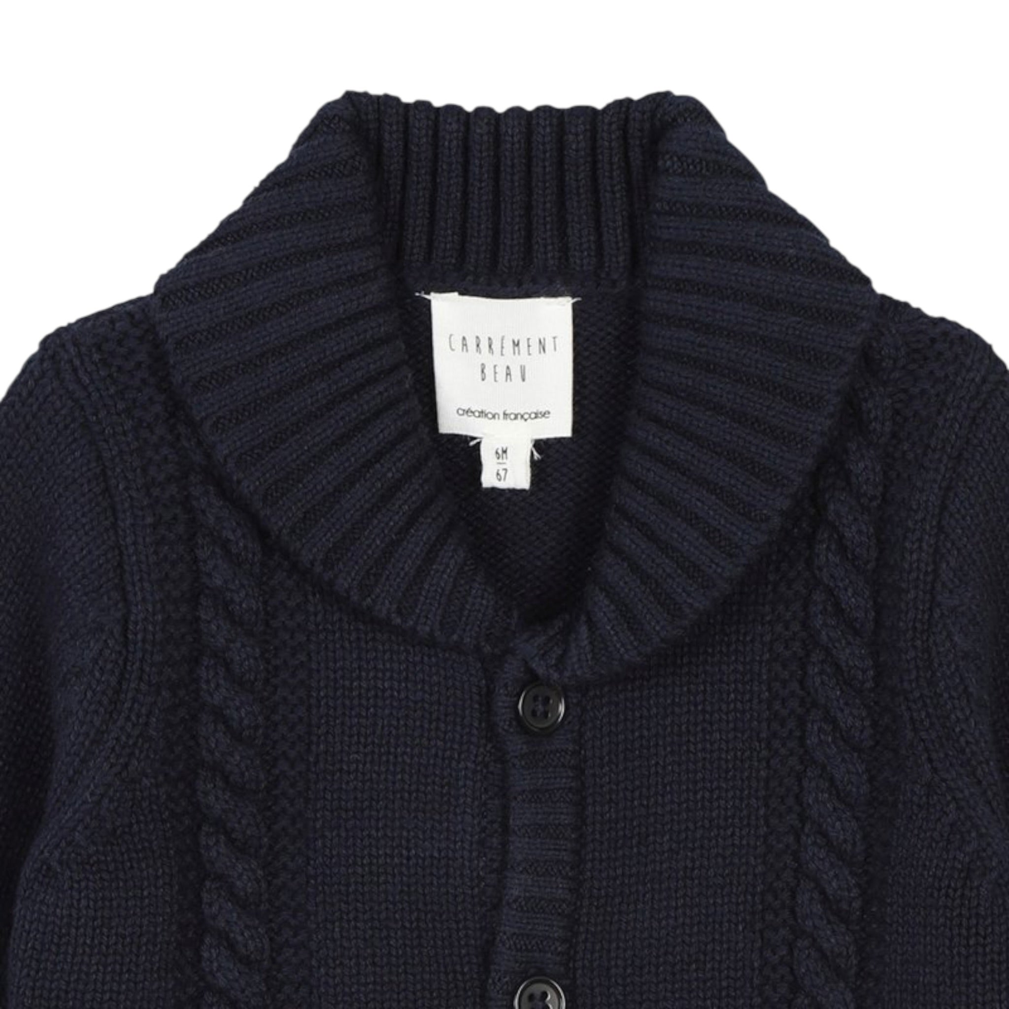 Carre'Ment Beau Cardigan tinta unita Blu per Neonato Y30287 BLU CARRE'MENT BEAU 