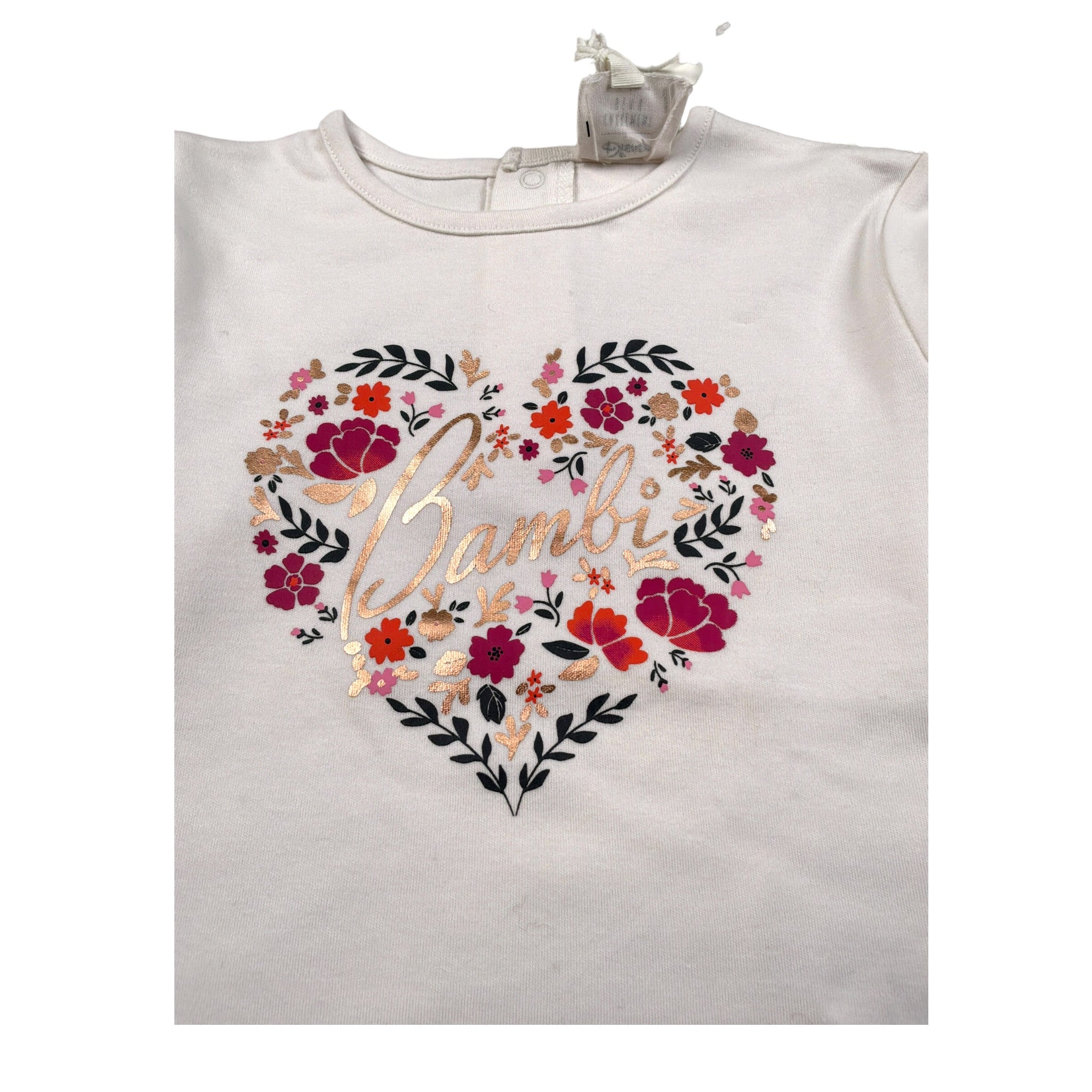 Carre'Ment Beau Shirt Girocollo tinta unita con Ricami Panna per Neonata Y30304 PANNA CARRE'MENT BEAU 