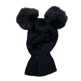 Catya Cappello tinta unita con Pon Pon Blu per Neonata 226636 BLU CATYA 