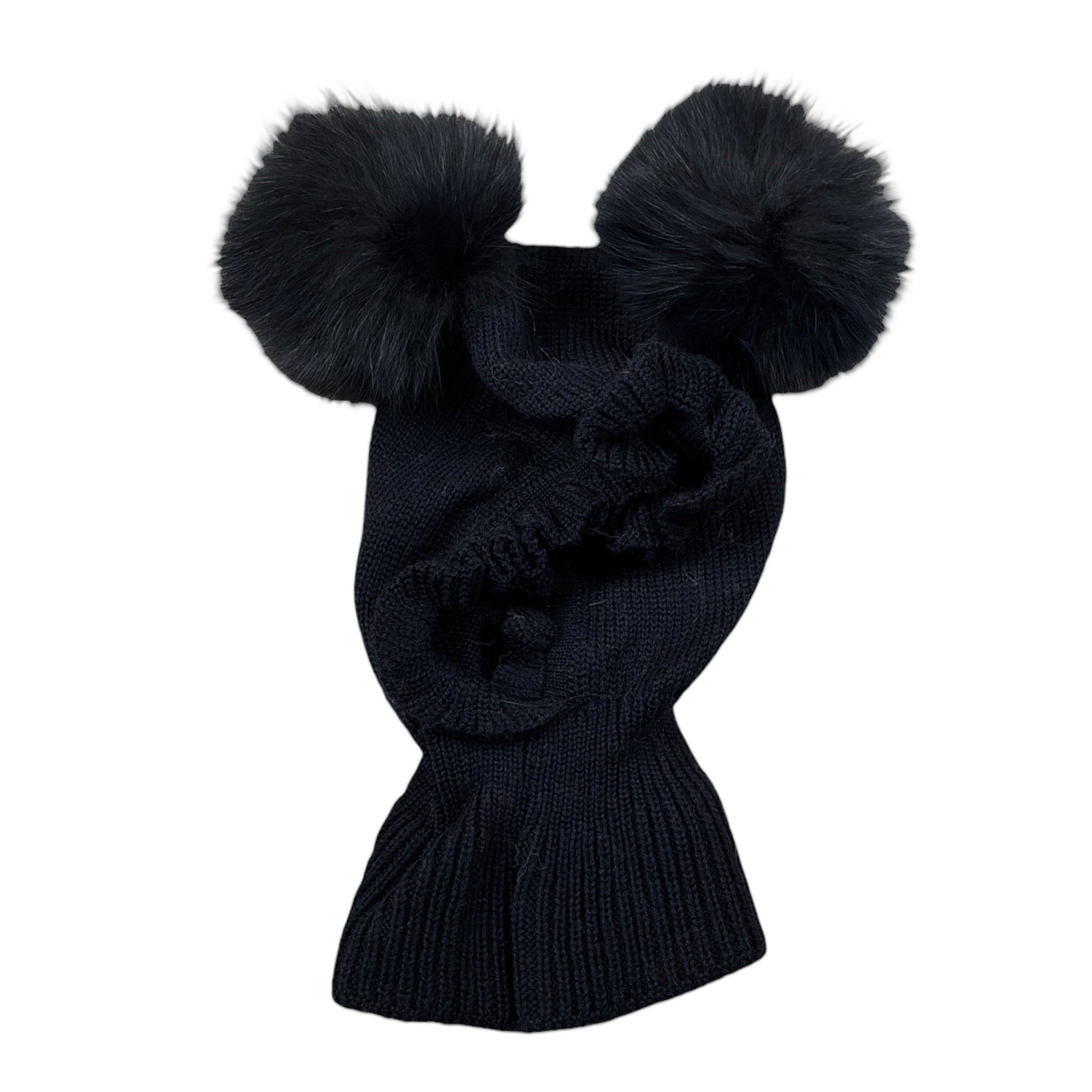 Catya Cappello tinta unita con Pon Pon Blu per Neonata 226636 BLU CATYA 