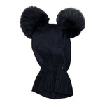 Catya Cappello tinta unita con Pon Pon Blu per Neonata 226636 BLU CATYA 
