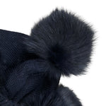 Catya Cappello tinta unita con Pon Pon Blu per Neonata 226636 BLU CATYA 