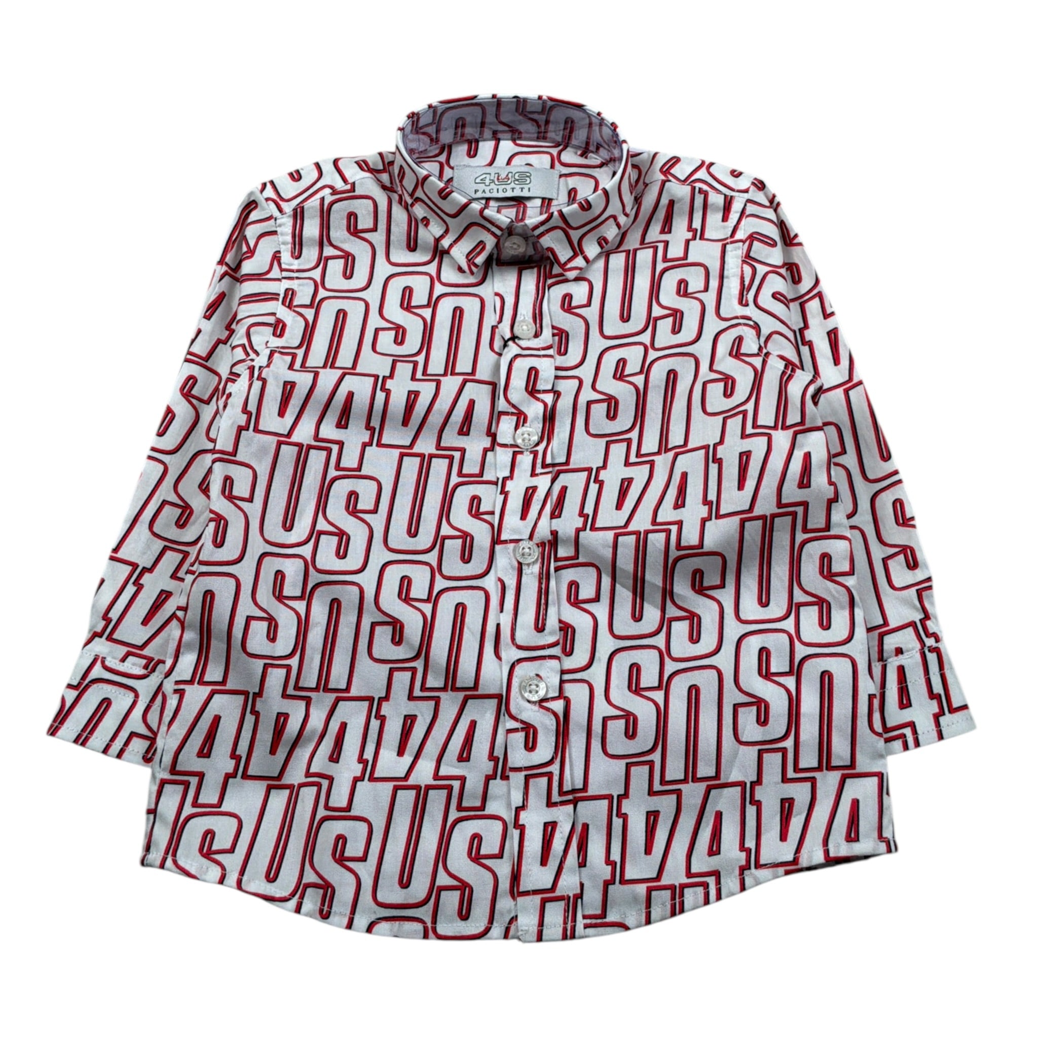 Cesare Paciotti Camicia Manica Lunga Tampa Fantasia Bianco per Neonato CMP2329B BIANCO CESARE PACIOTTI 