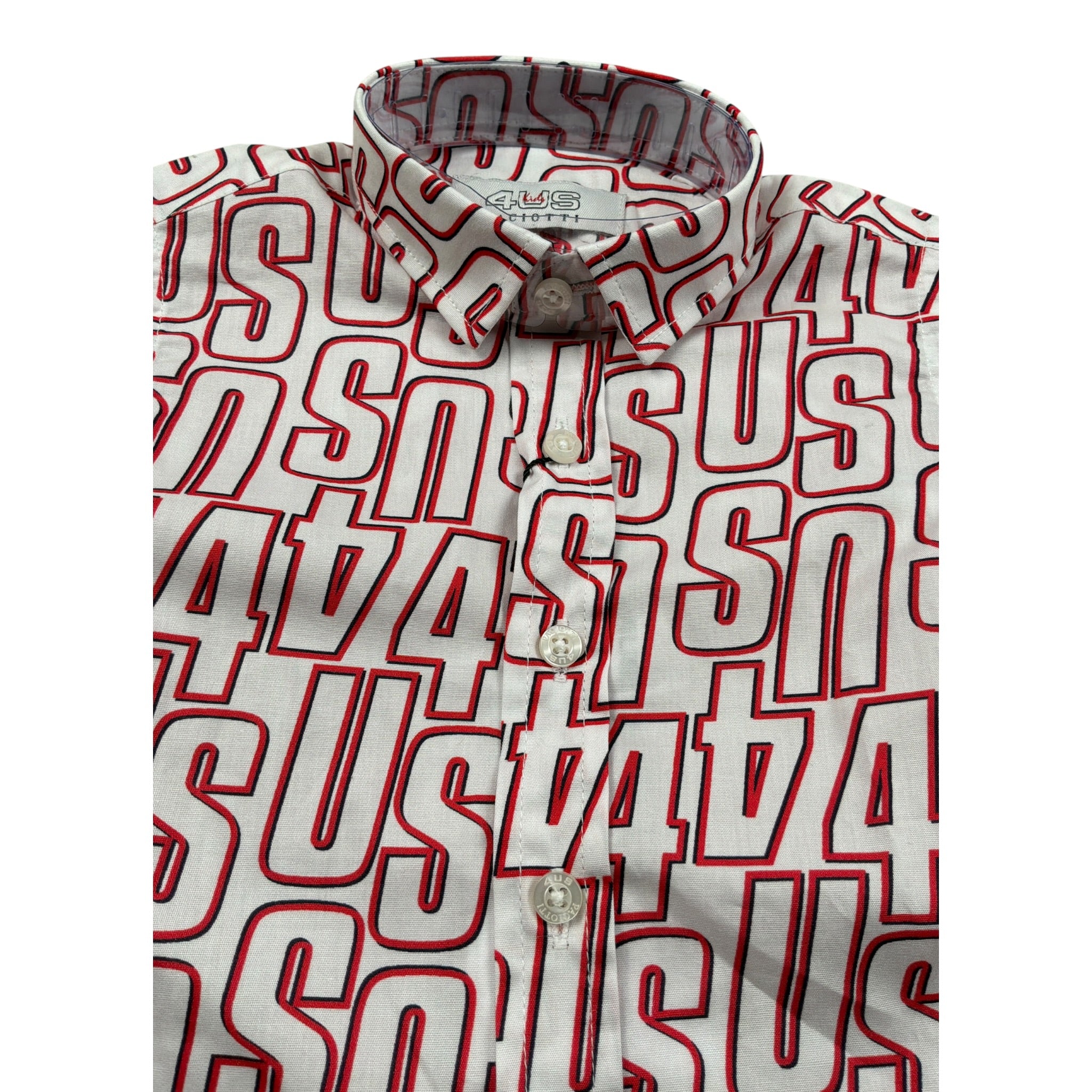 Cesare Paciotti Camicia Manica Lunga Tampa Fantasia Bianco per Neonato CMP2329B BIANCO CESARE PACIOTTI 