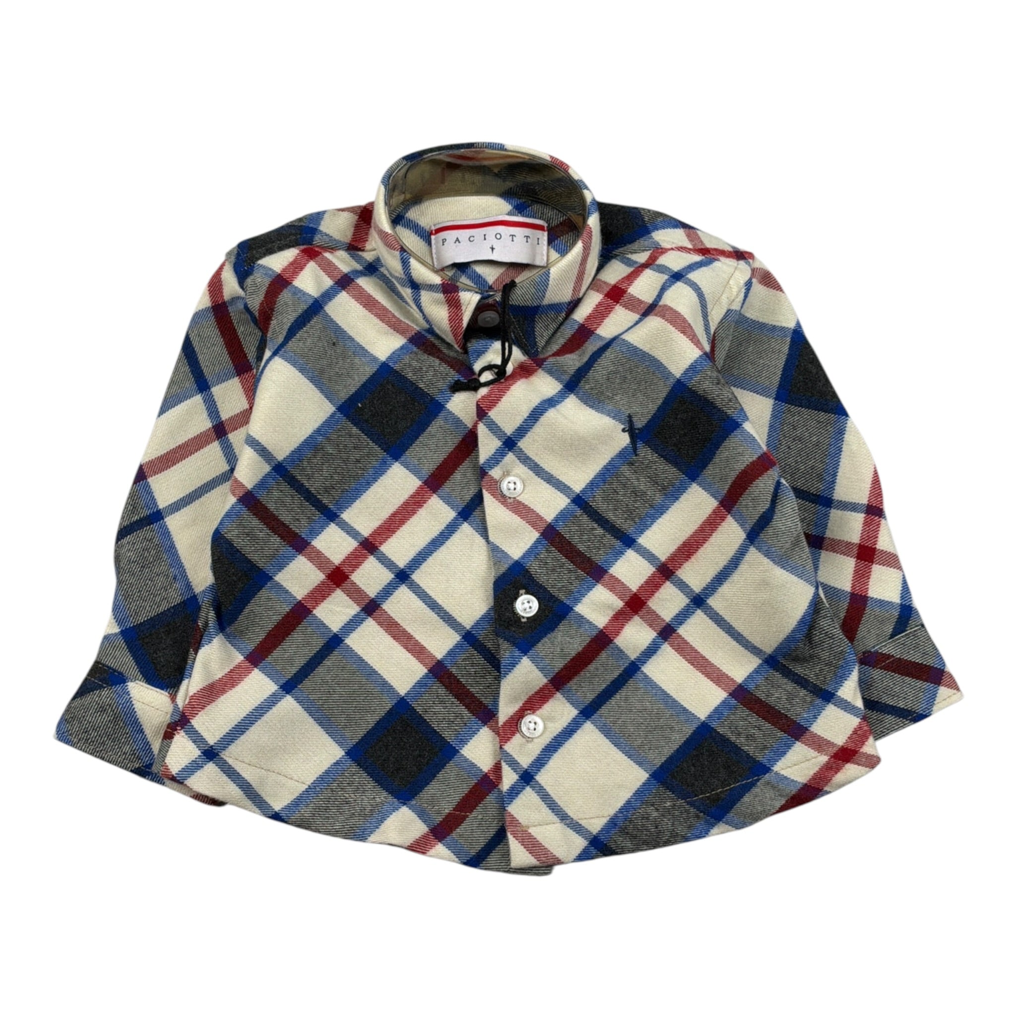 Cesare Paciotti Camicia Tricolore con Fantasia Panna per Neonato CMP6350JN PANNA CESARE PACIOTTI 
