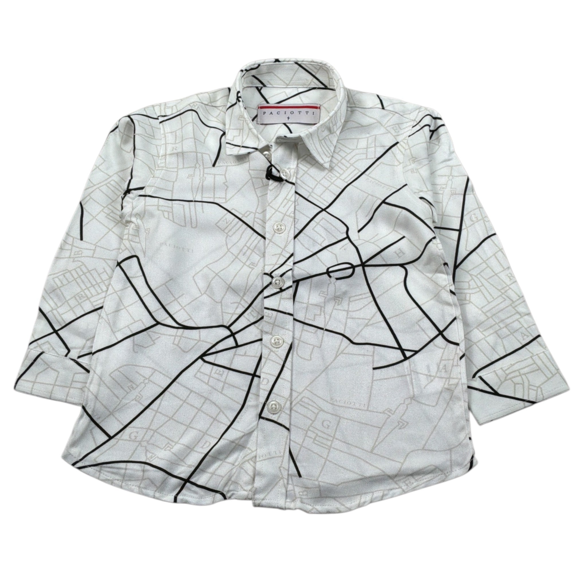 Cesare Paciotti Camicia Manica Lunga tinta unita con Stampa Panna per Neonato CMP6353B PANNA CESARE PACIOTTI 