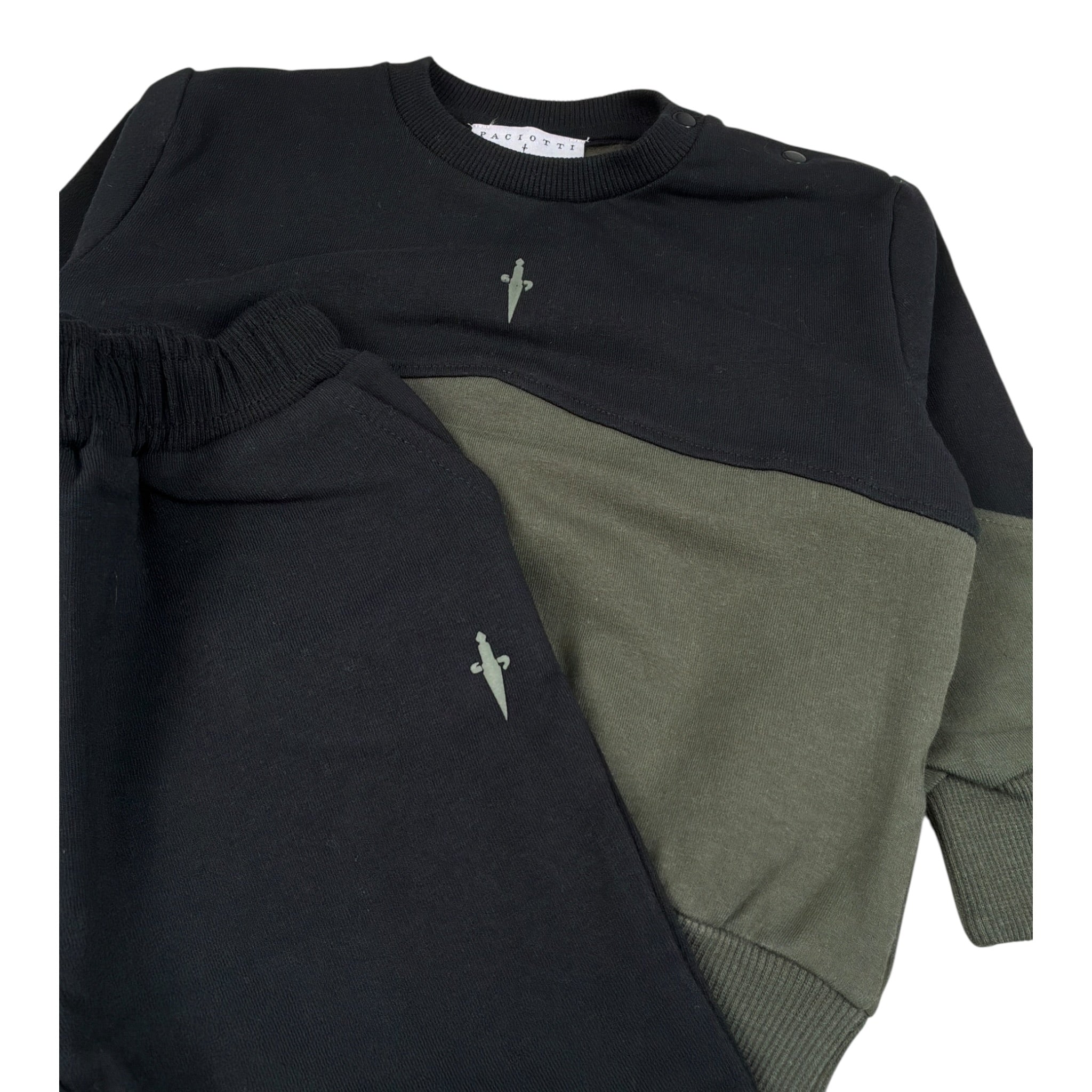Cesare Paciotti Completo 2 Pezzi Felpa-Pantalone Nero/Verde per Neonato COMP6301BXX NERO/VERDE CESARE PACIOTTI 