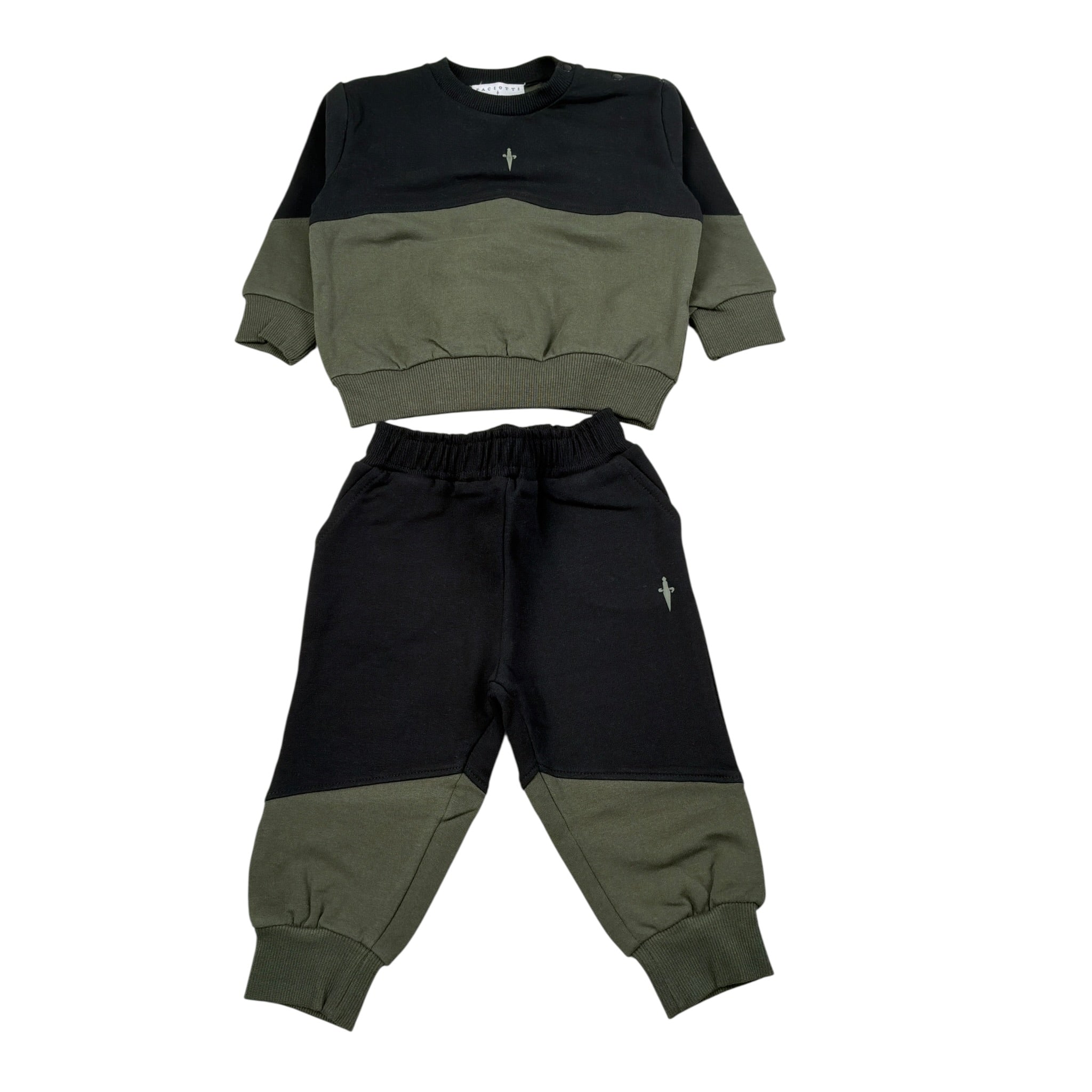 Cesare Paciotti Completo 2 Pezzi Felpa-Pantalone Nero/Verde per Neonato COMP6301BXX NERO/VERDE CESARE PACIOTTI 