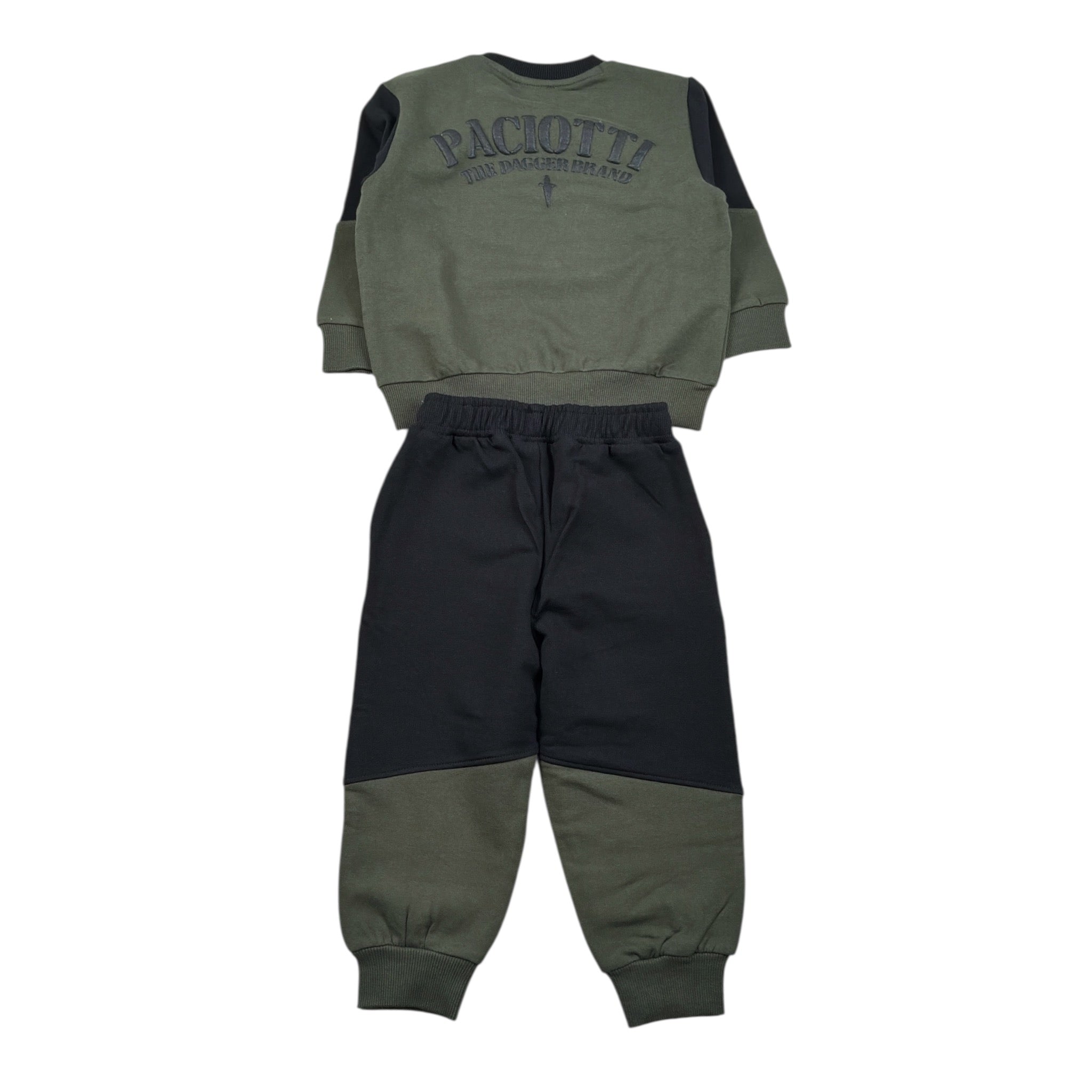 Cesare Paciotti Completo 2Pz Bicolore Felpa-Pantalone Nero/Verde per Bambino COMP6301J NERO/VERDE CESARE PACIOTTI 
