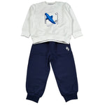 Cesare Paciotti Completo 2 Pezzi Felpa-Pantalone Bicolore Bianco/Blu per Neonato COMP6318B BIANCO/BLU CESARE PACIOTTI 