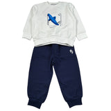 Cesare Paciotti Completo 2 Pezzi Felpa-Pantalone Bicolore Bianco/Blu per Neonato COMP6318B BIANCO/BLU CESARE PACIOTTI 