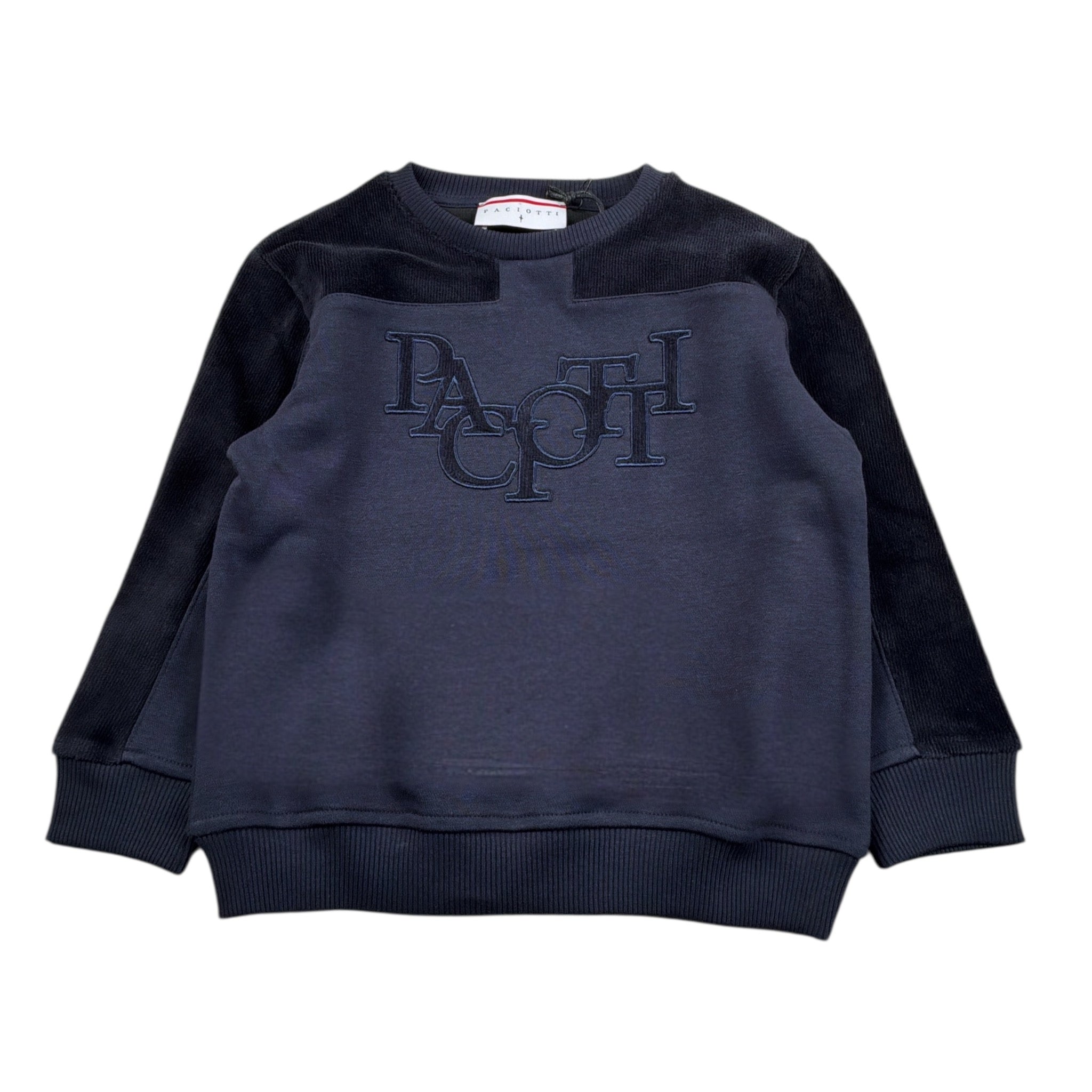 Cesare Paciotti Felpa Chiusa Girocollo tinta unita con Logo Blu per Bambino MFP6350BX BLU CESARE PACIOTTI 
