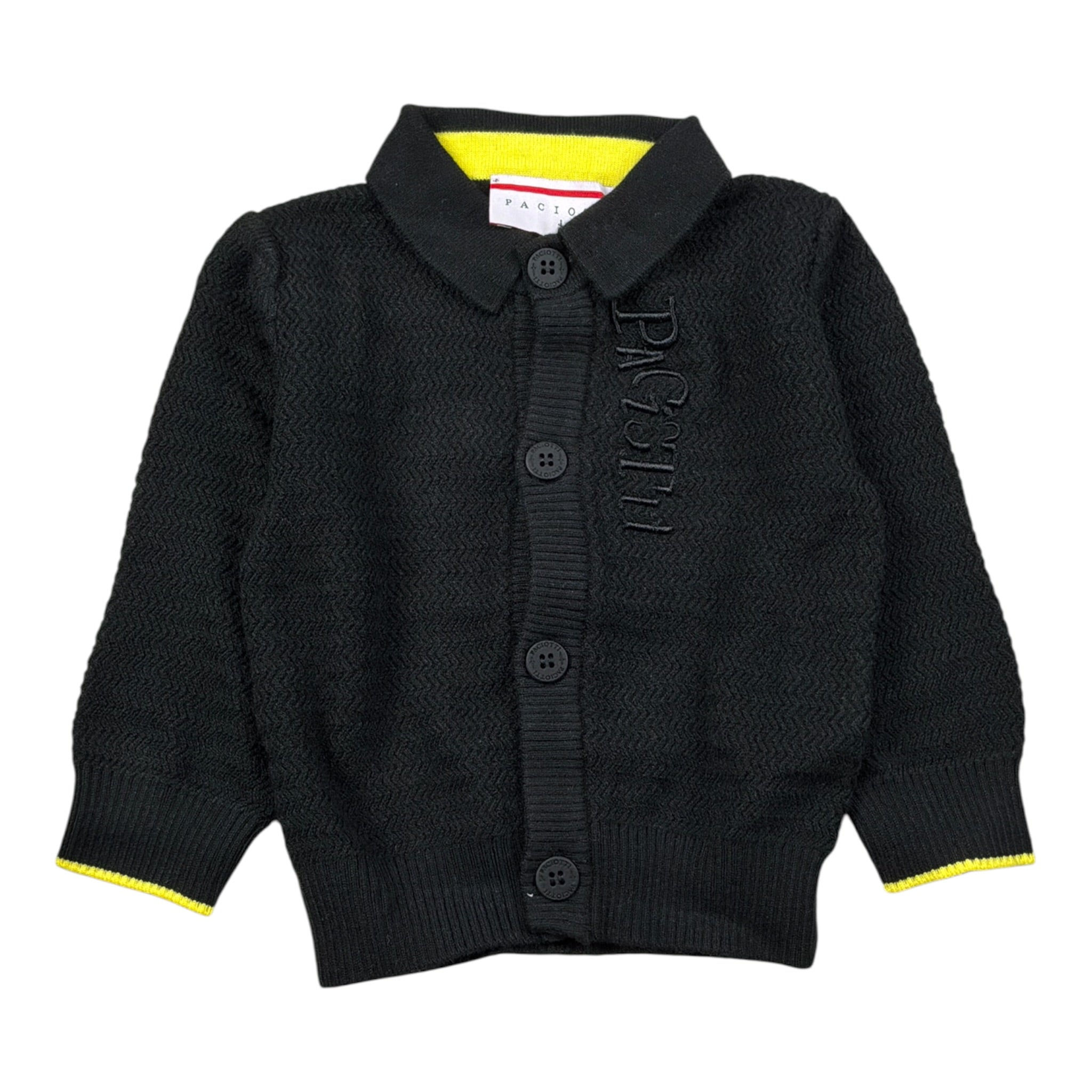 Cesare Paciotti Cardigan tinta unita con Colletto Nero per Neonato MGP6365BX NERO CESARE PACIOTTI 