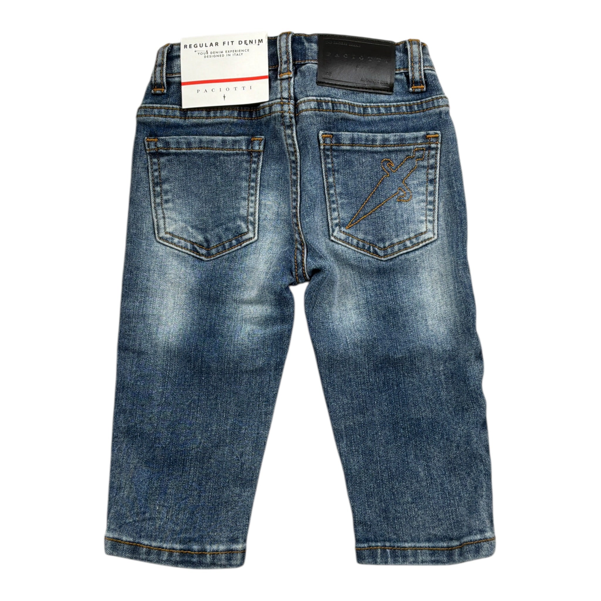 Cesare Paciotti Jeans tinta unita con Girovita Regolabile Blu per Neonato PTP5366B BLU CESARE PACIOTTI 