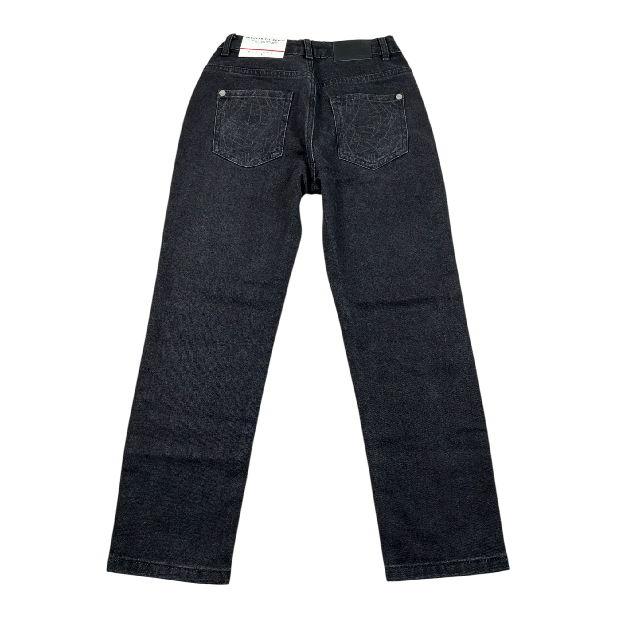 Cesare Paciotti Jeans tinta unita con Girovita Regolabile Nero per Bambino PTP6362J NERO CESARE PACIOTTI 