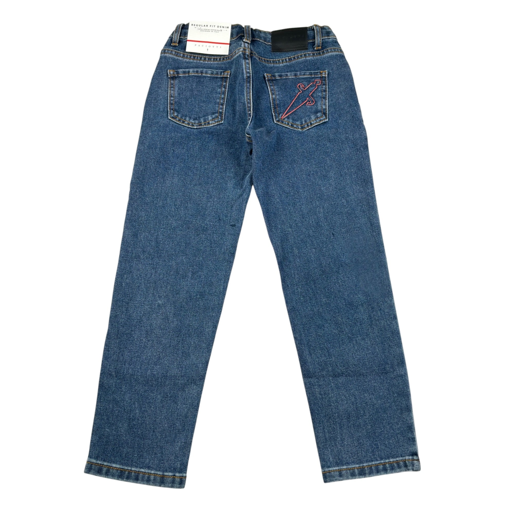 Cesare Paciotti Jeans tinta unita con Girovita Regolabile Blu per Bambino PTP6364BJXXX BLU CESARE PACIOTTI 