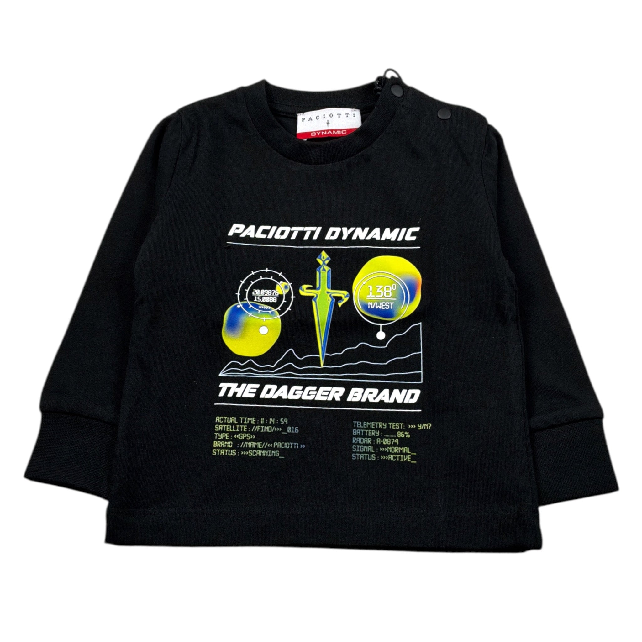 Cesare Paciotti Shirt Girocollo tinta unita con Stampa Nero per Neonato TSP6314B NERO CESARE PACIOTTI 