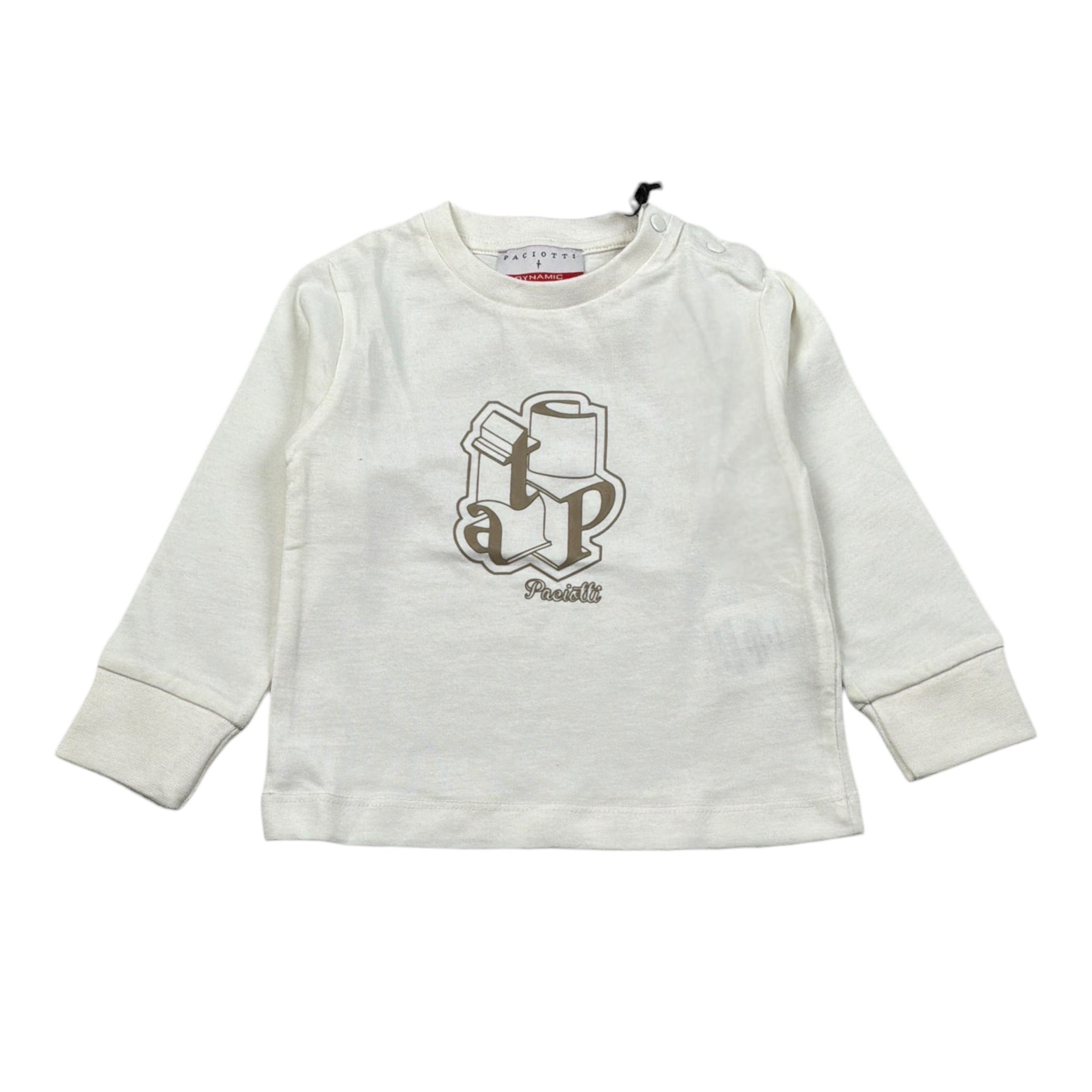 Cesare Paciotti Shirt Girocollo tinta unita con Stampa Bianco per Bambino TSP6318B BIANCO CESARE PACIOTTI 